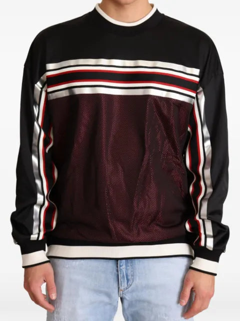 Dolce & Gabbana mesh-panelled striped sweatshirt