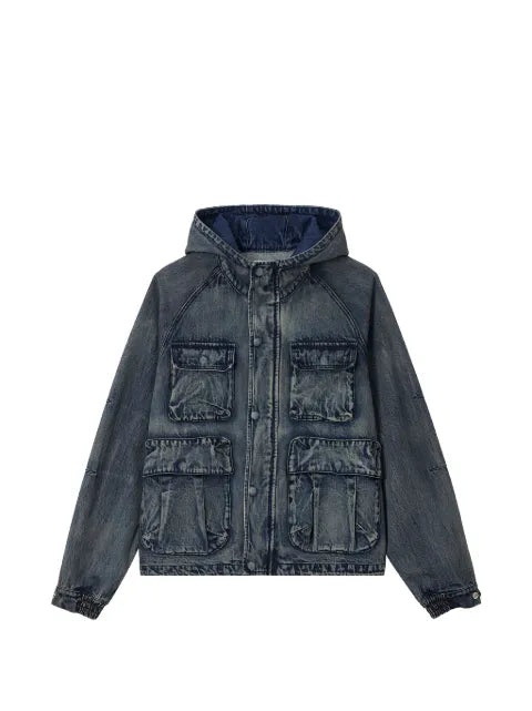 izzue hooded denim jacket