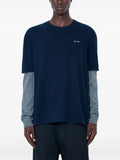Miu Miu layered-sleeve logo-motif sweater
