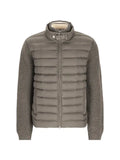 Herno quilted-panel ribbed-knit jacket
