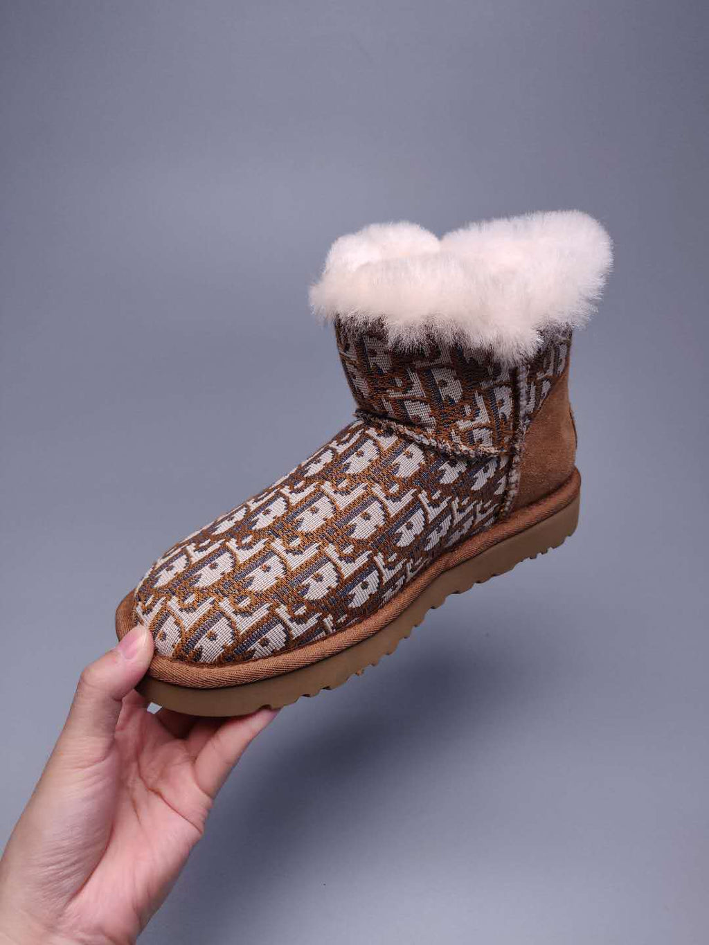Dior-Inspired Textured Snow Boot — Chestnut | New Arrival | In Stock