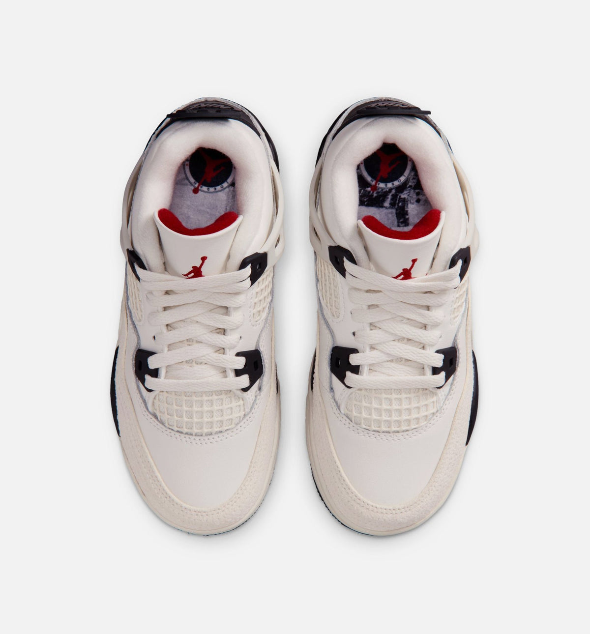 Air Jordan 4 Retro 'Flight Club' Preschool - Sail/Black/University Red