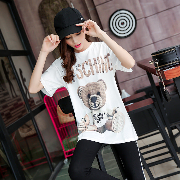 Moschino T-shirt Loose Printed Short Sleeve Cotton T-shirt