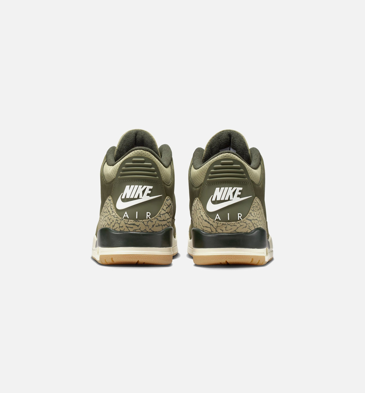 Air Jordan 3 Retro Medium Olive Men's Sneakers - Medium Olive / Light Olive / Sail / Dark Red