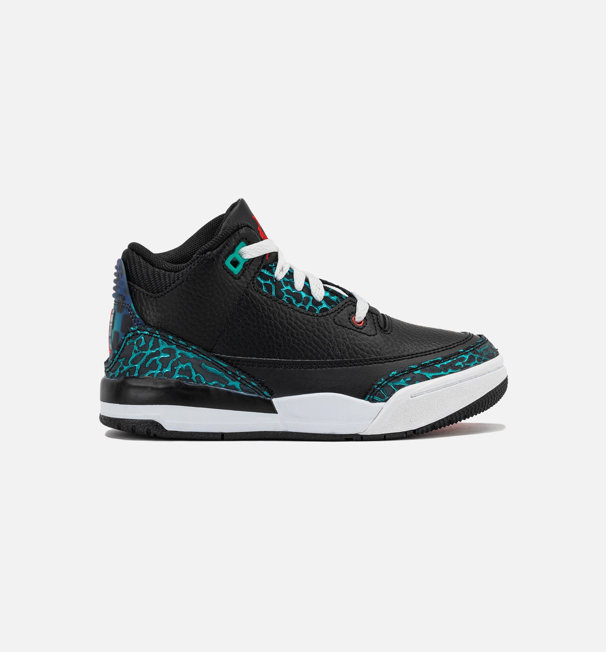 Air Jordan 3 Retro Black and Hyper Jade Preschool Lifestyle Shoe – Black/Siren Red/Hyper Jade/White
