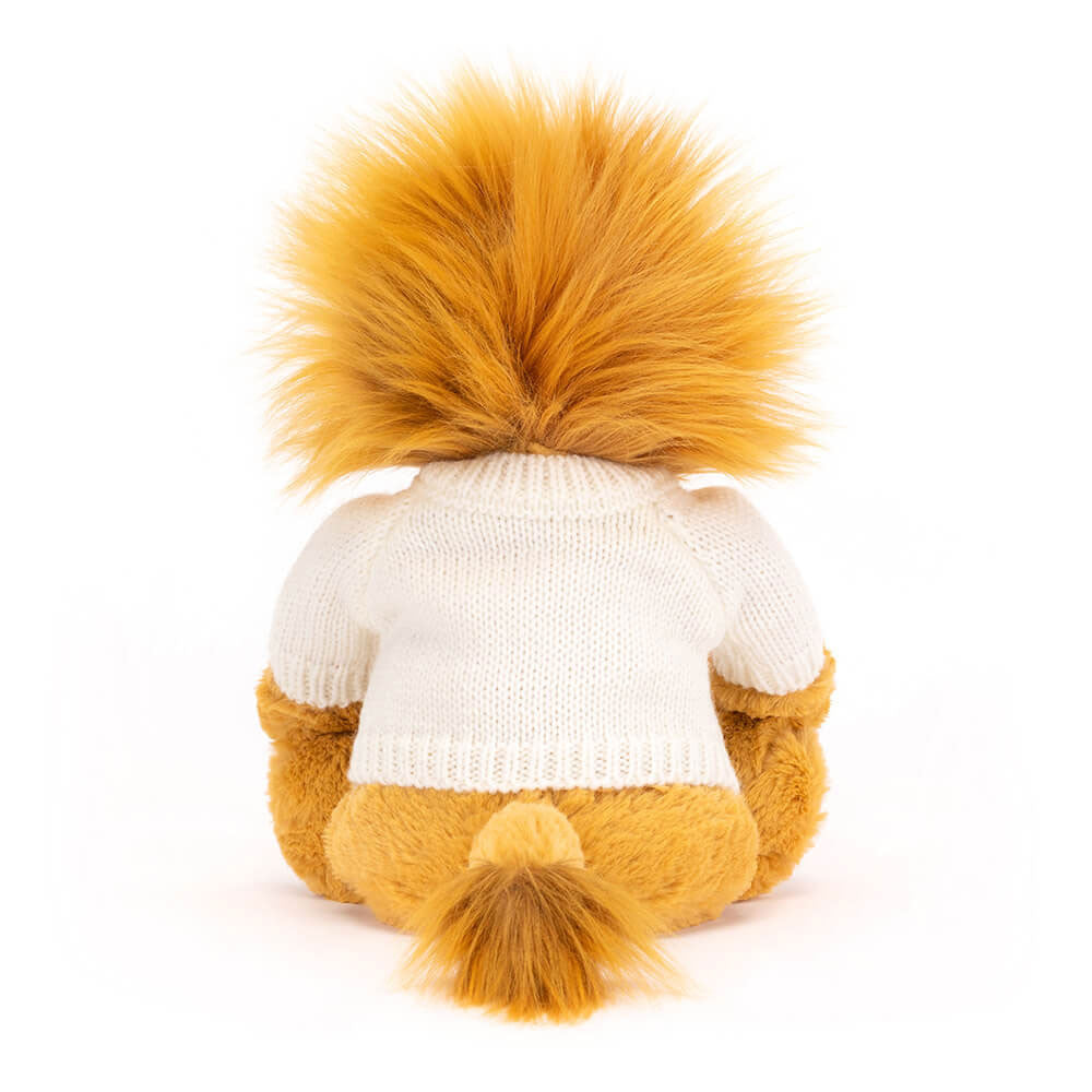 Bashful Lion with Personalized Cream Jumper