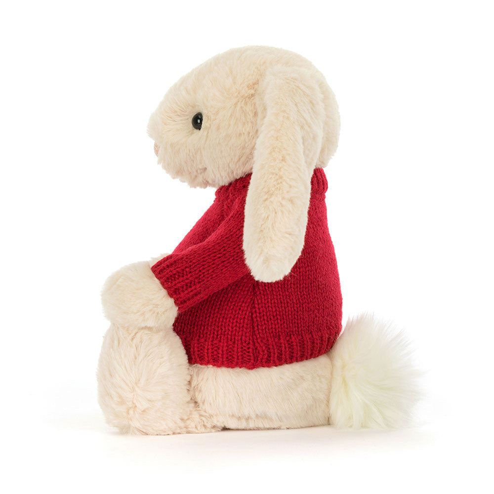 Bashful Luxe Bunny Willow with Personalized Red Jumper