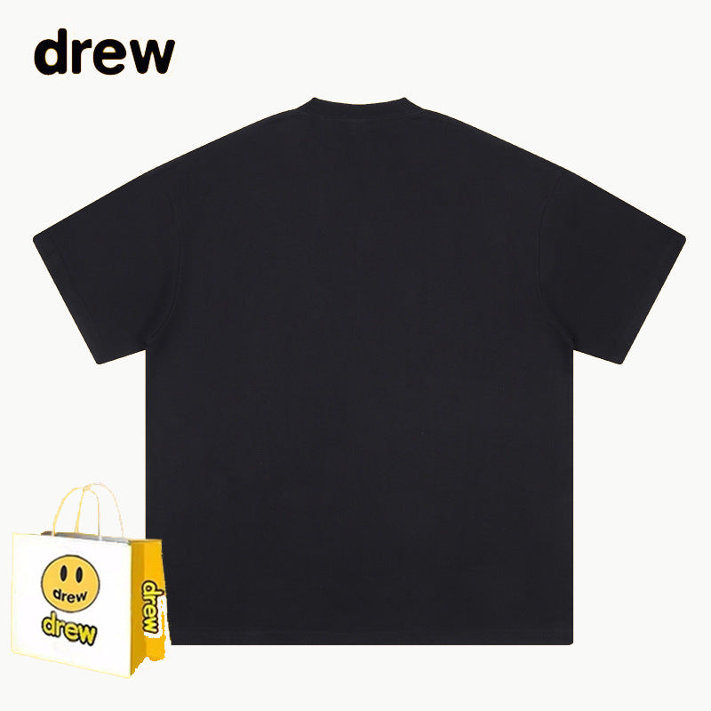 Drew T-shirts Cotton Short Sleeve Cartoon Graffiti
