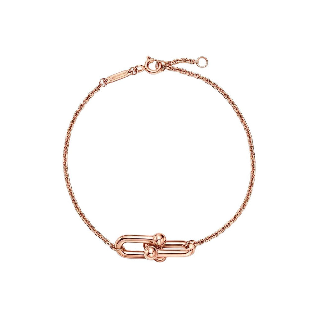 Tiffany Style Horseshoe Cubic Zirconia 18K Gold-Plated Bracelet