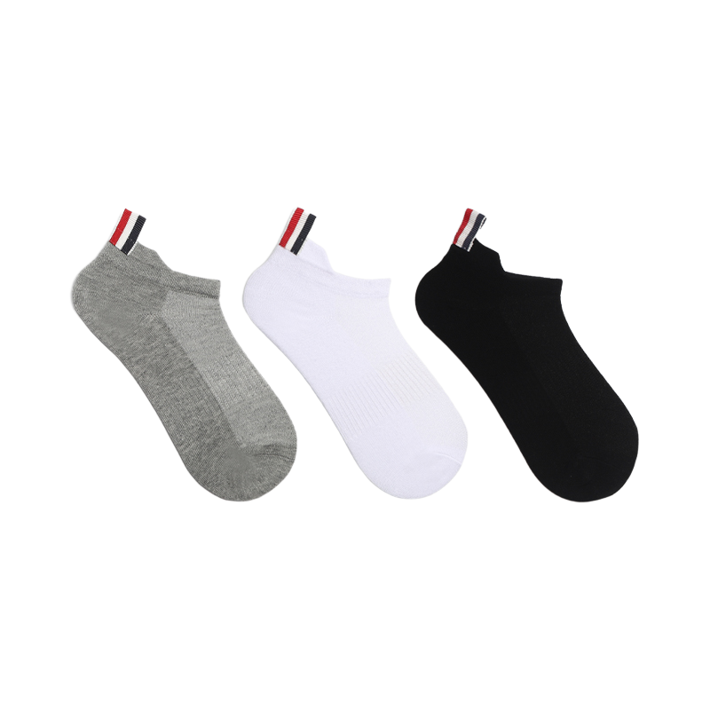 Solid color thin boat socks