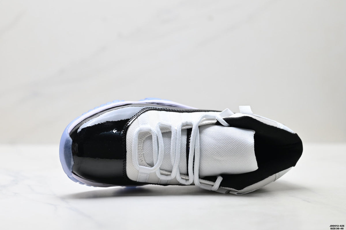 Air Jordan 11 Retro White Black and Icy Blue Unisex Sneakers Style 02