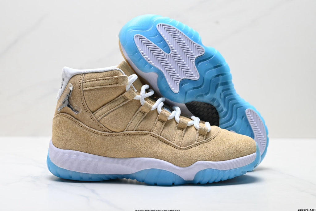 Air Jordan 11 Retro Tan and University Blue Unisex Sneakers Style 08