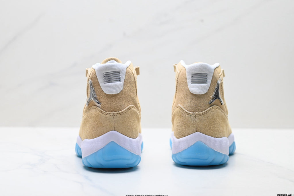 Air Jordan 11 Retro Tan and University Blue Unisex Sneakers Style 08