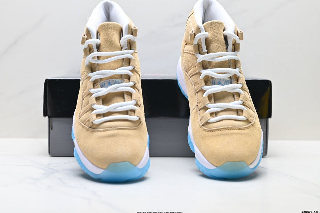 Air Jordan 11 Retro Tan and University Blue Unisex Sneakers Style 08