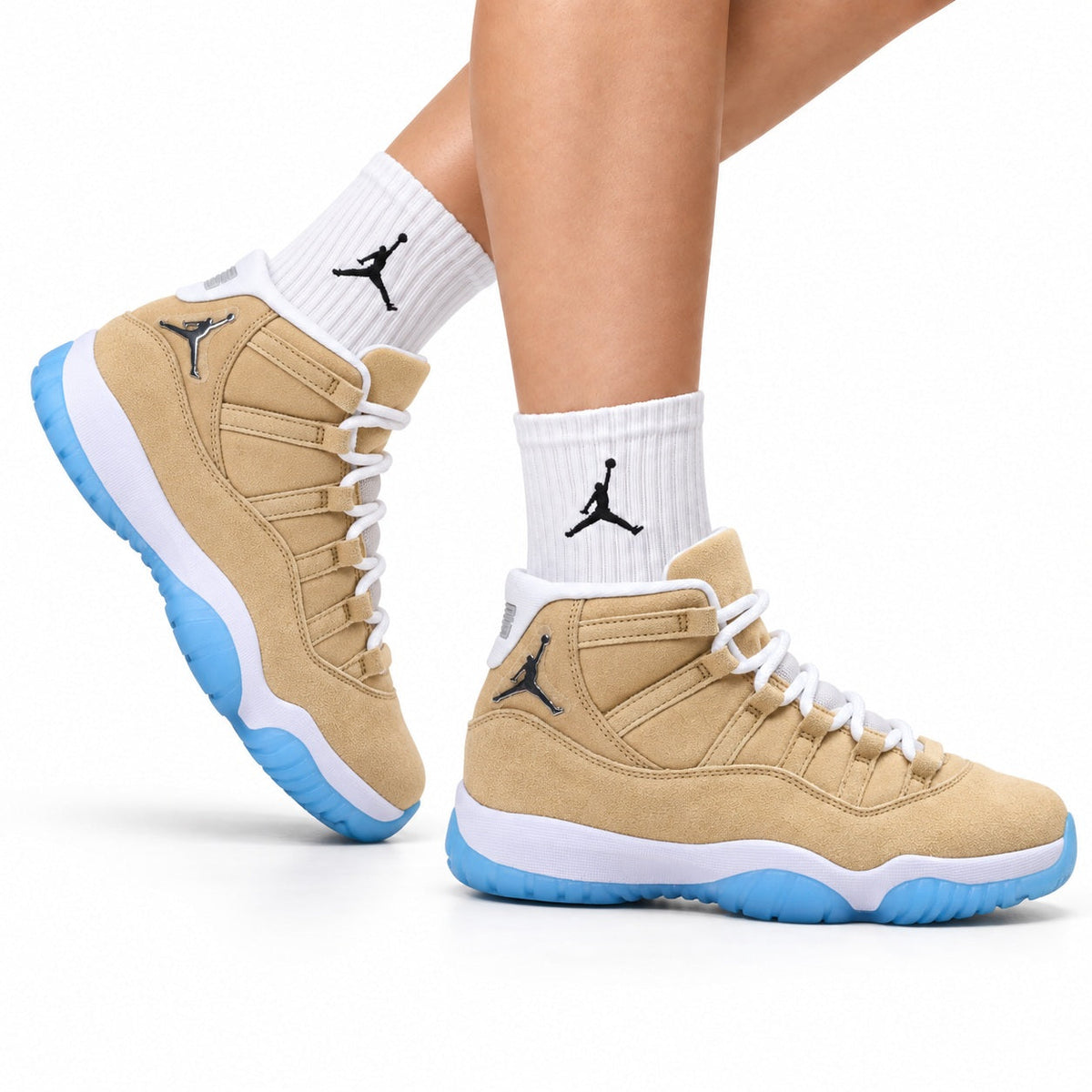 Air Jordan 11 Retro Tan and University Blue Unisex Sneakers Style 08