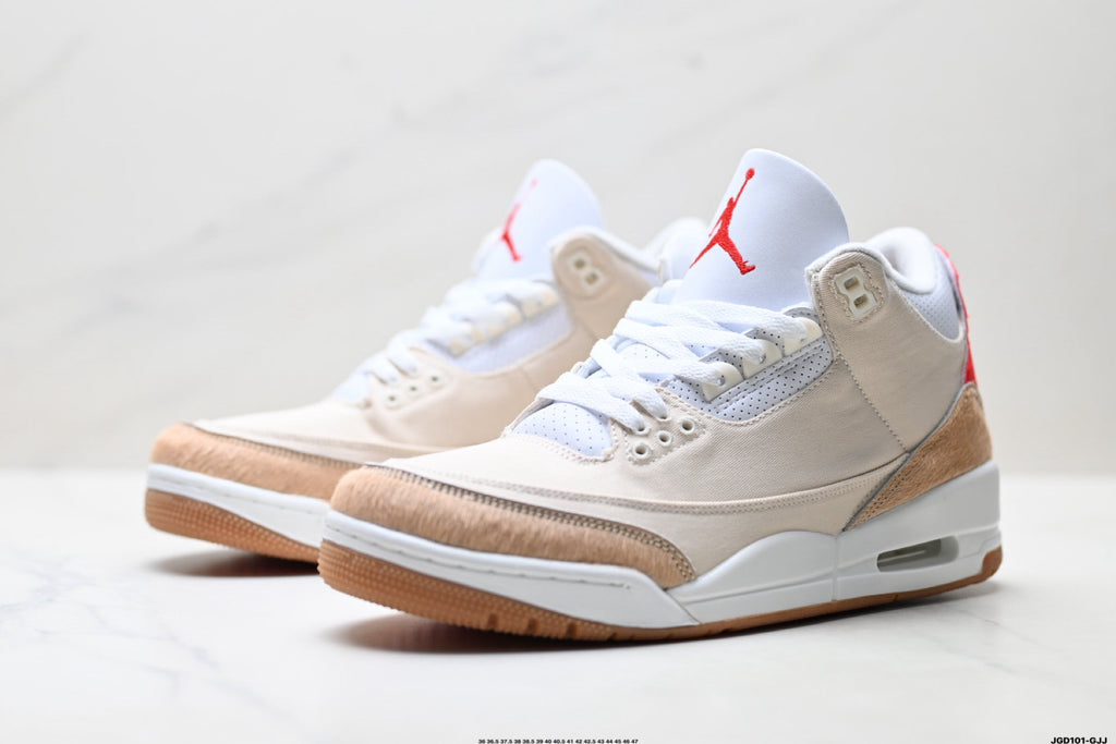 Air Jordan 3 Retro White Tan Gum Sneakers