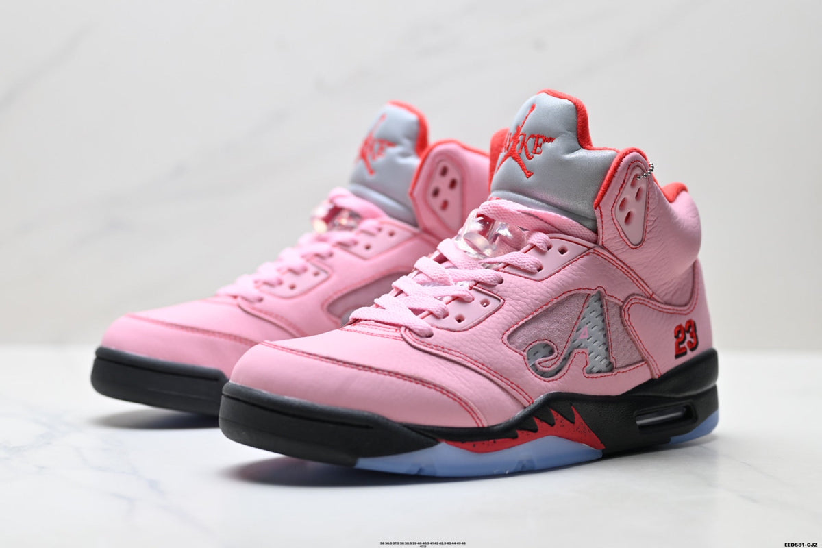 Air Jordan 5 Retro Pink Black Ice Blue Sneakers