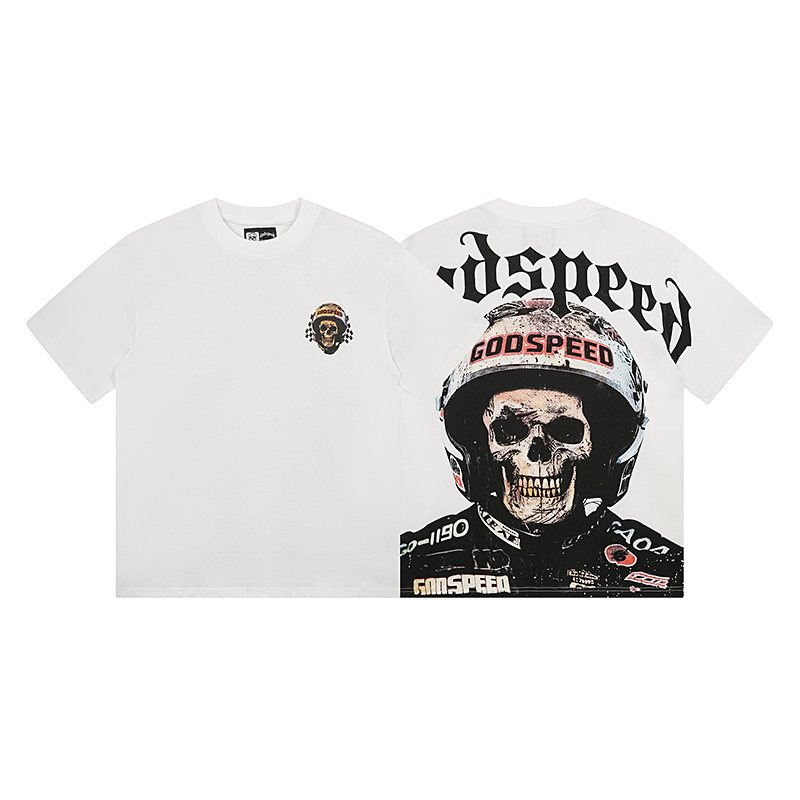 Godspeed Skull Helmet Graphic T-Shirt