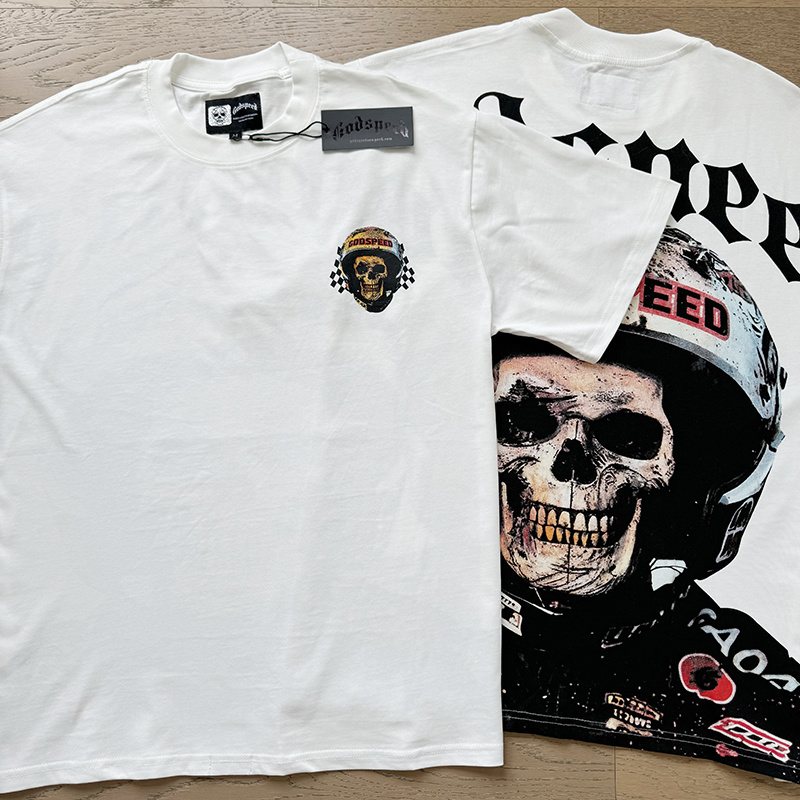 Godspeed Skull Helmet Graphic T-Shirt
