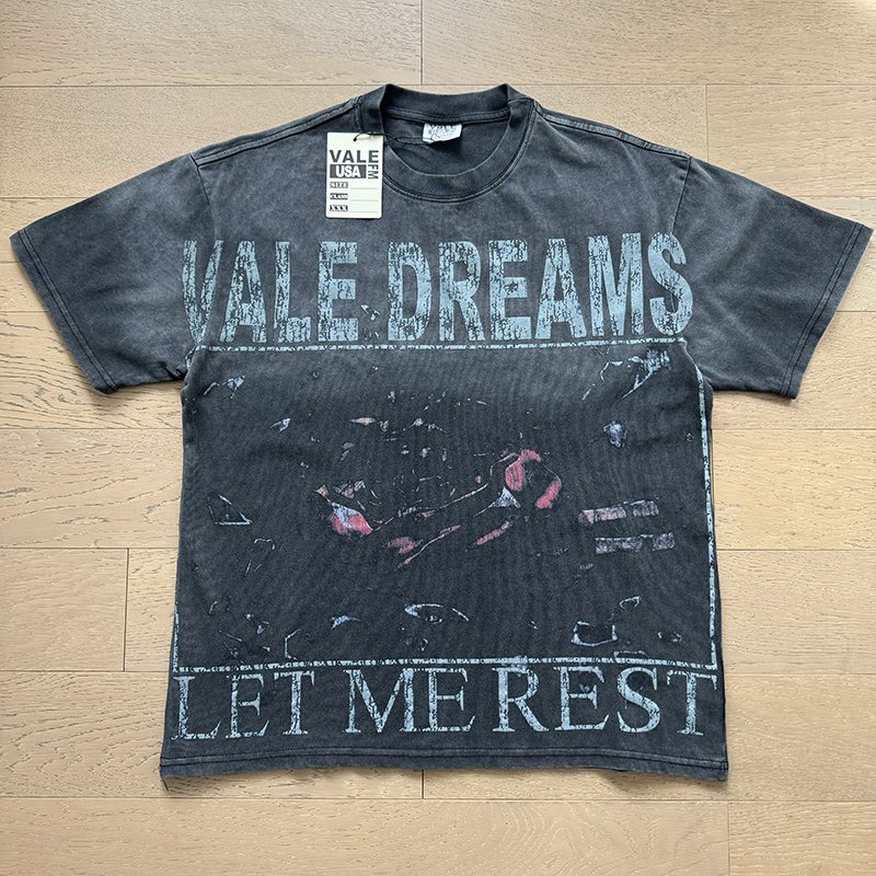 VALE USA Let Me Rest Washed Graphic T-Shirt