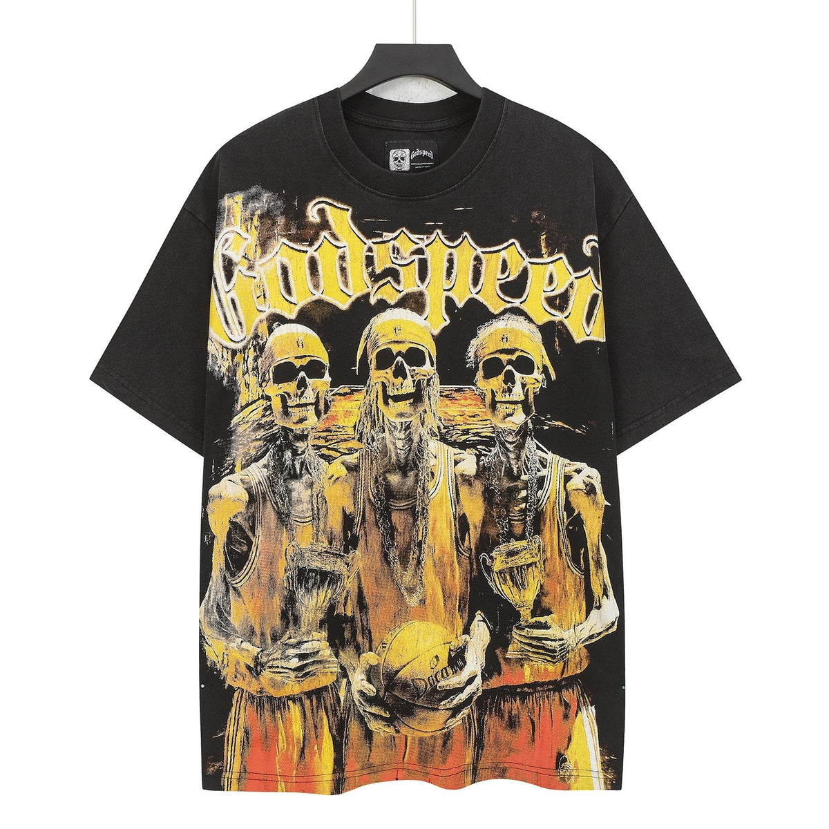 Godspeed Fortis Fortuna Washed Black Graphic T-Shirt