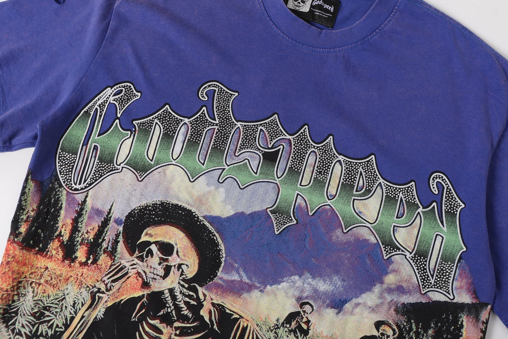 Godspeed Skeleton Landscape Graphic T-Shirt