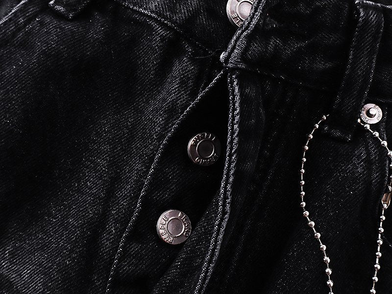 Purple Brand Black Faded Whiskered Jeans