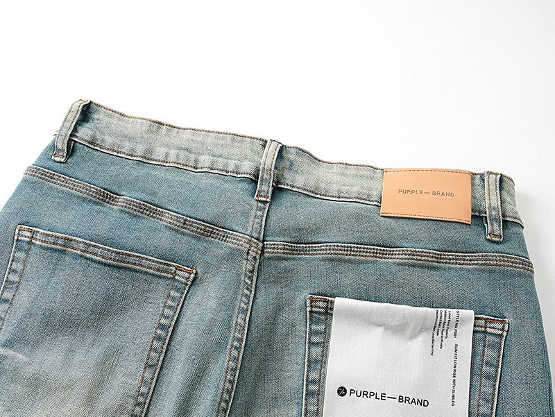Purple Brand Light Blue Studded Denim Shorts