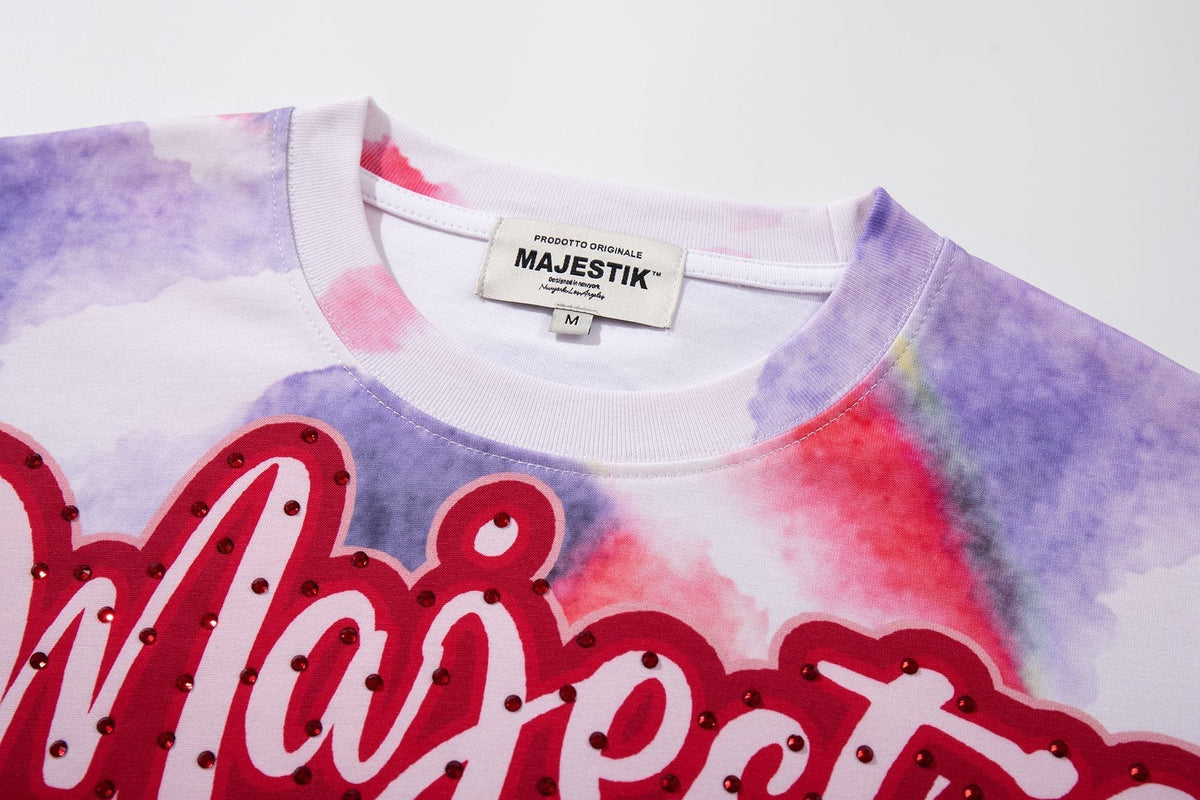 MAJESTIK Watercolor Tie-Dye Graphic T-Shirt
