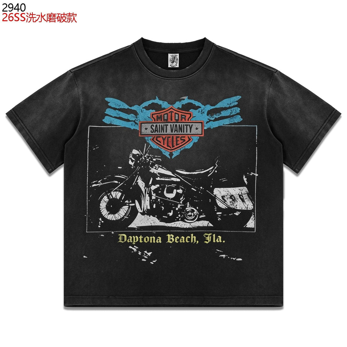 Saint Vanity Daytona Motorcycle Graphic T-Shirt