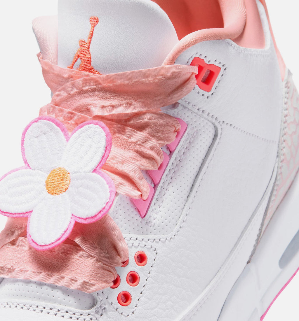 Air Jordan 3 Retro Grade School Lifestyle Shoe - Pearl Pink/Blossom Pink/Pink Glow/Super Orange