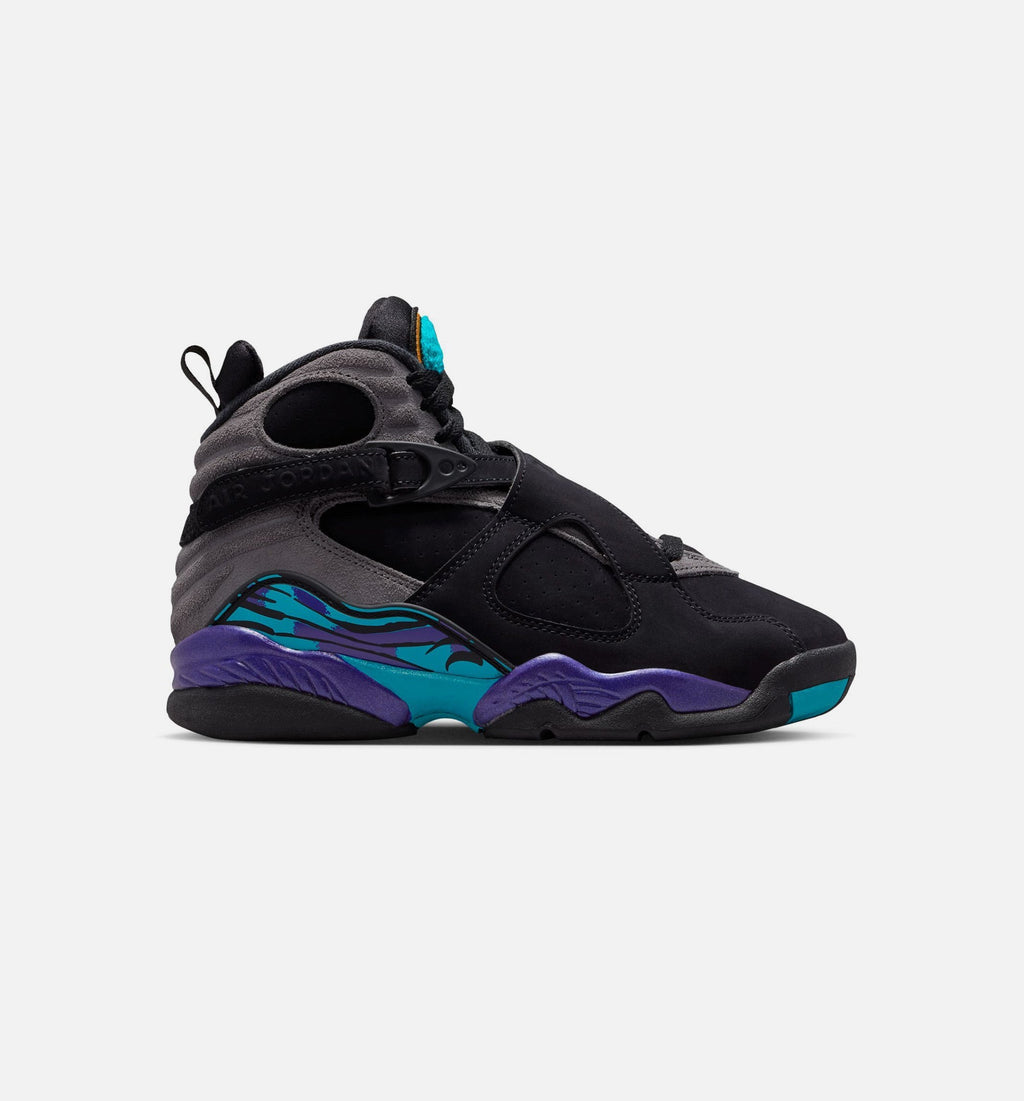 Air Jordan 8 Retro Aqua Kids' Shoes - Black/Aqua/Purple