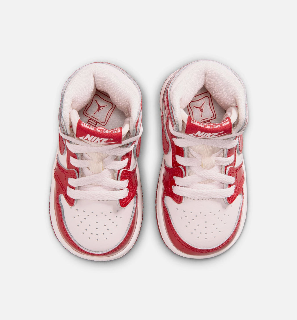 Air Jordan 1 Retro High OG Nails and Grails Infant & Toddler Sneakers - University Red / Metallic Silver