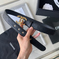 CHANEL 25S BELT 30 MM IN BLACK CALFSKIN 616605