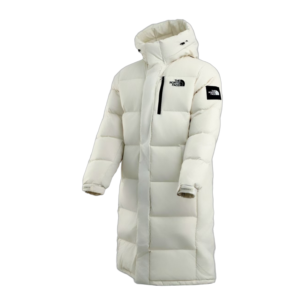The North Face Color Block Long Down Coat | White | Women's Winter Coat
