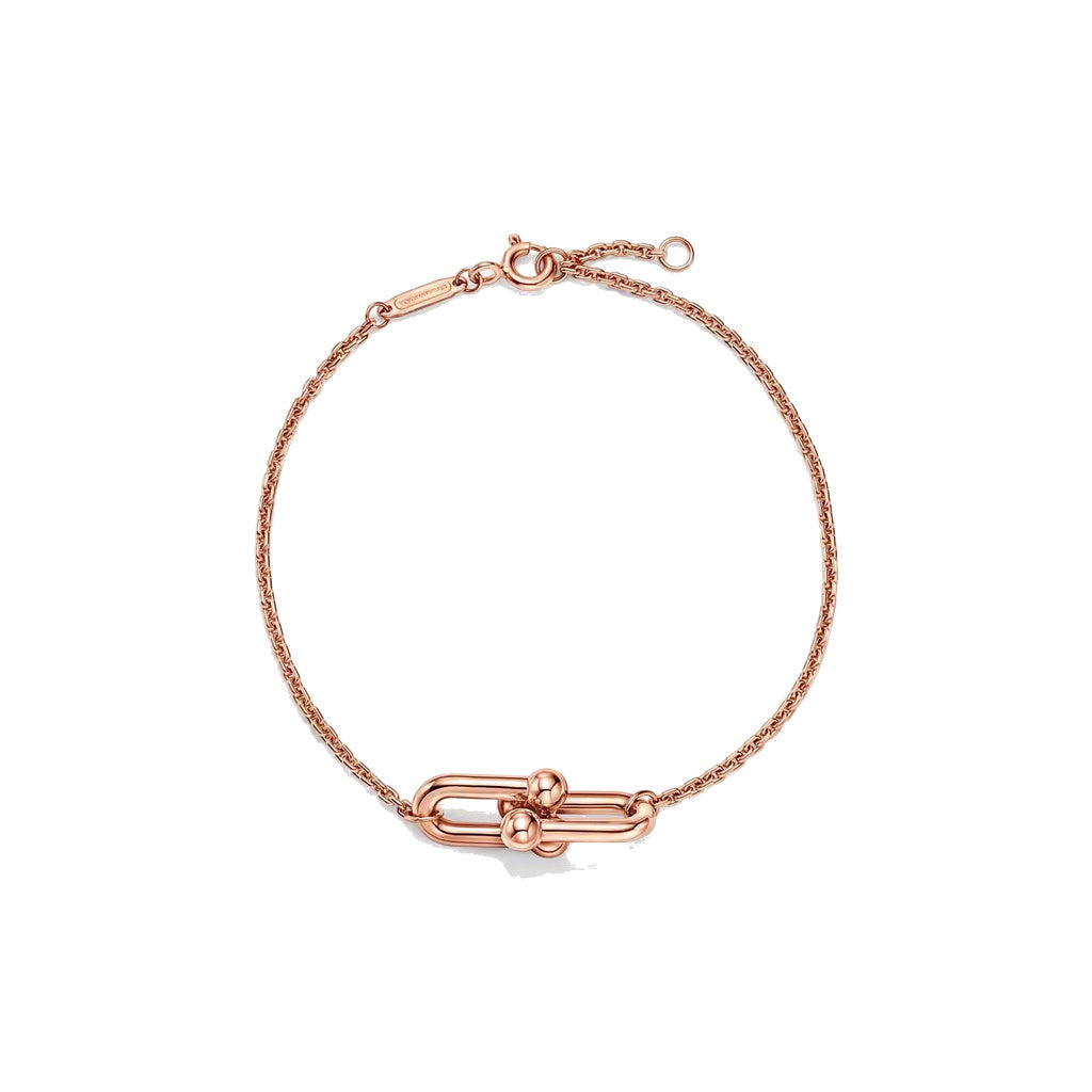 Tiffany Style Horseshoe Cubic Zirconia 18K Gold-Plated Bracelet