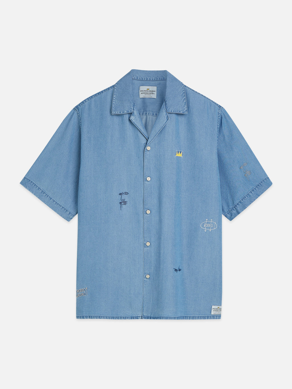S&S Basquiat Indigo Tencel Relaxed-Fit Short-Sleeved Shirt