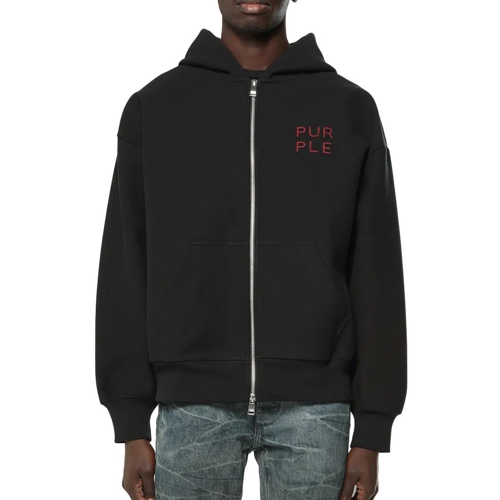 Purple Brand Neoprene Zip Front Hoodie