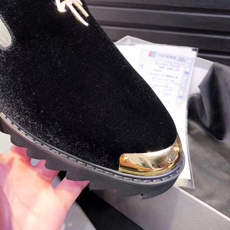 Giuseppe Zanotti Black Gold-Tone Loafers