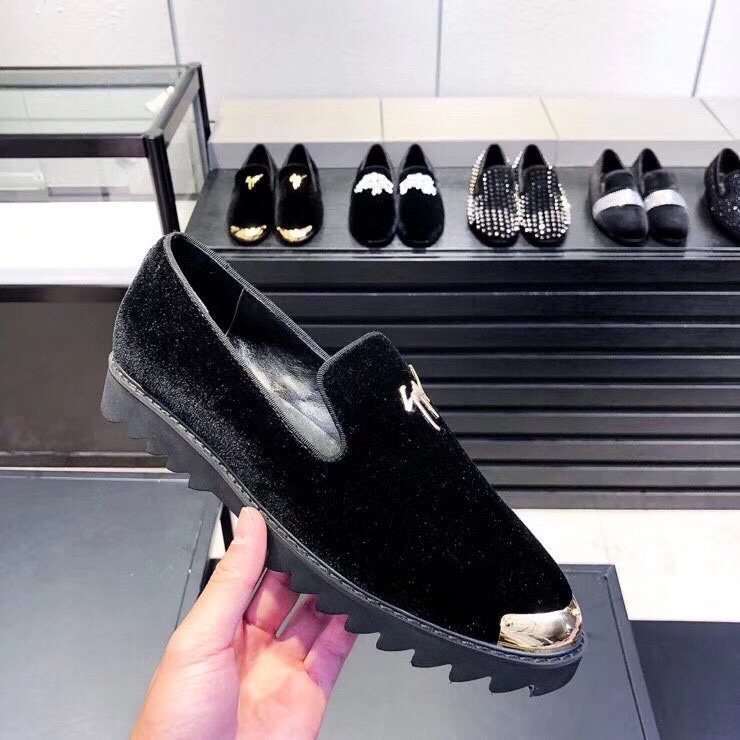 Giuseppe Zanotti Black Gold-Tone Loafers