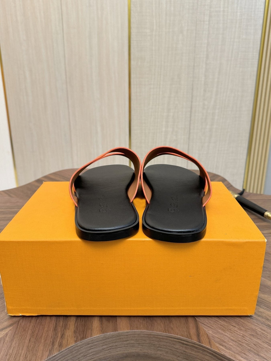 Loro Piana Cutout Leather Slide Sandals
