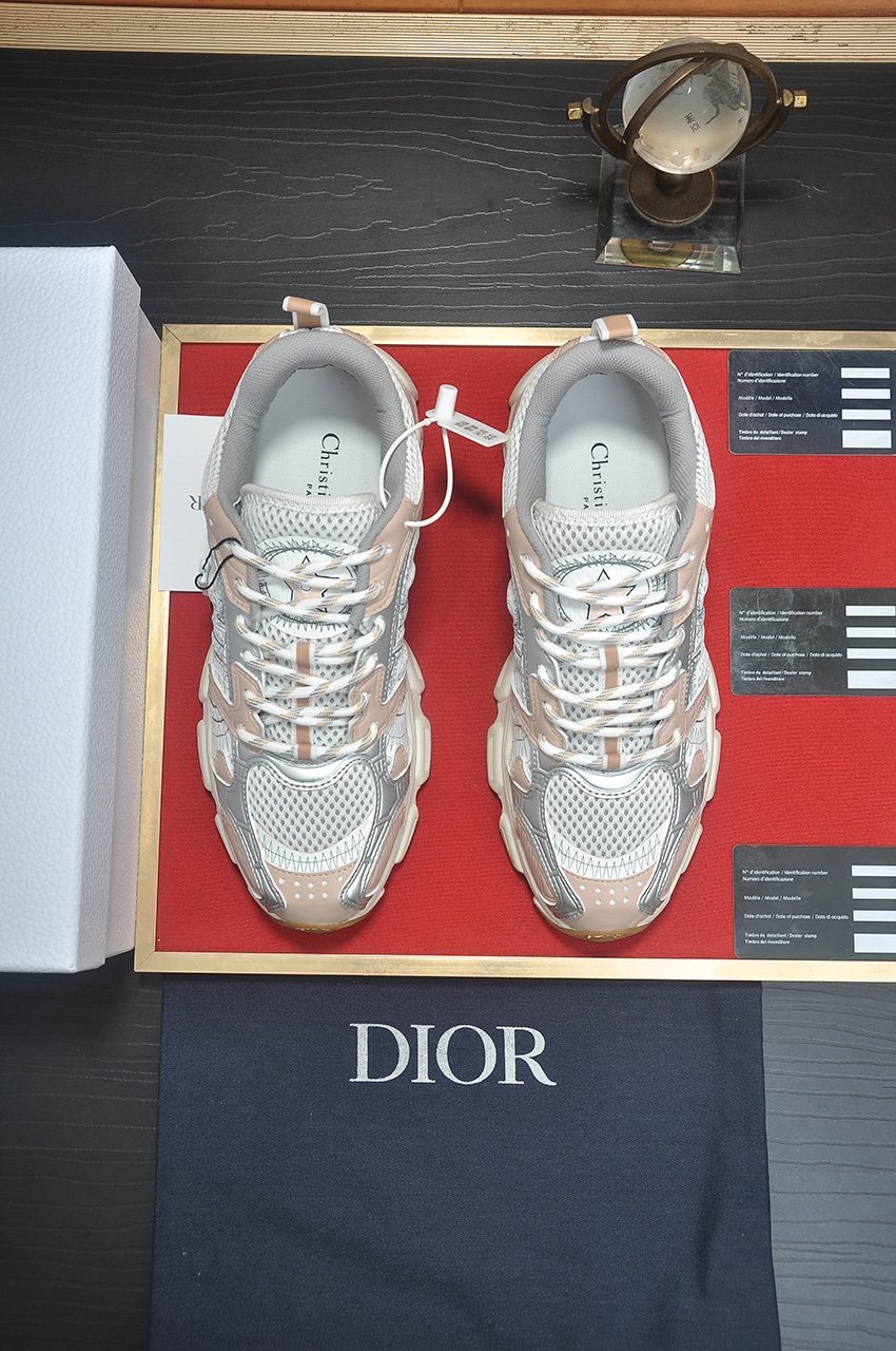 Dior Women's White Mesh Low-Top Sneakers