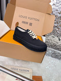 Louis Vuitton Black White-Lace Low-Top Sneakers