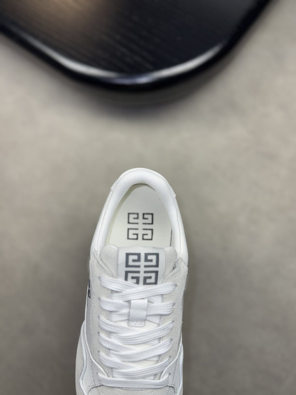 Givenchy White and Light Gray Low-Top Sneakers