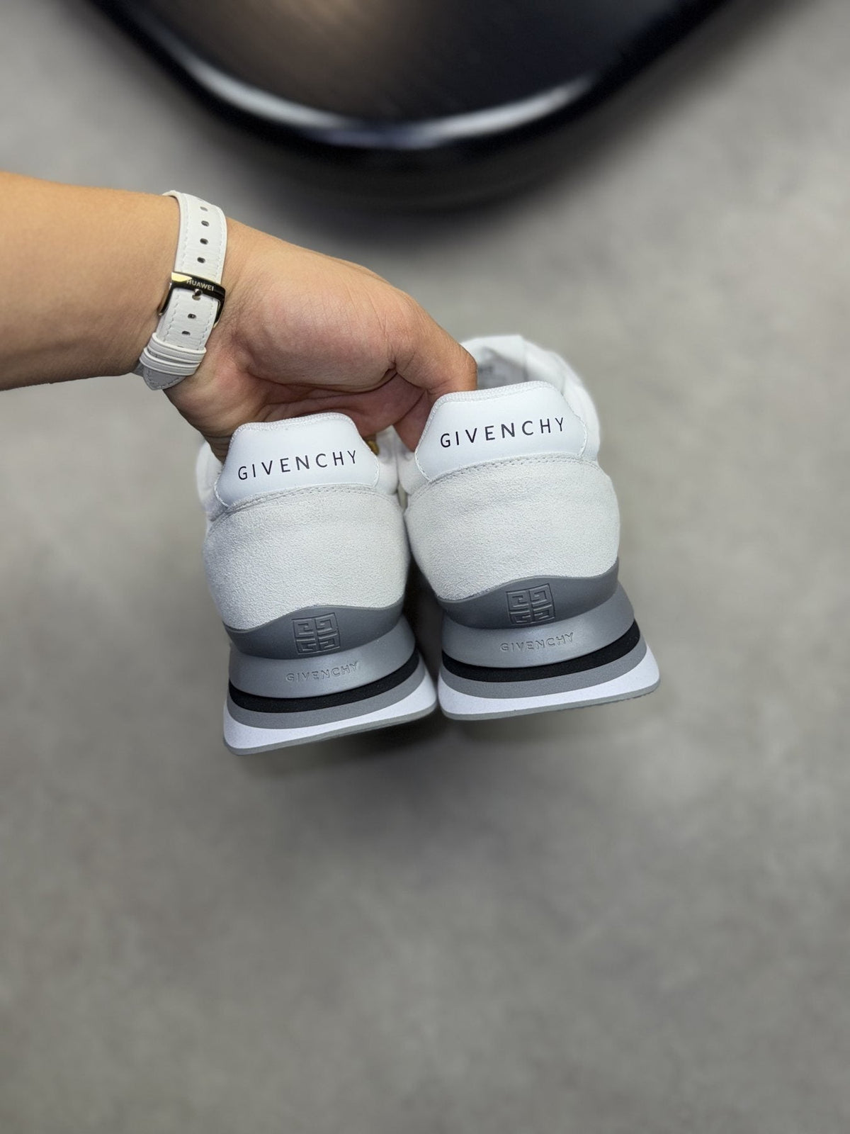 Givenchy White and Light Gray Low-Top Sneakers