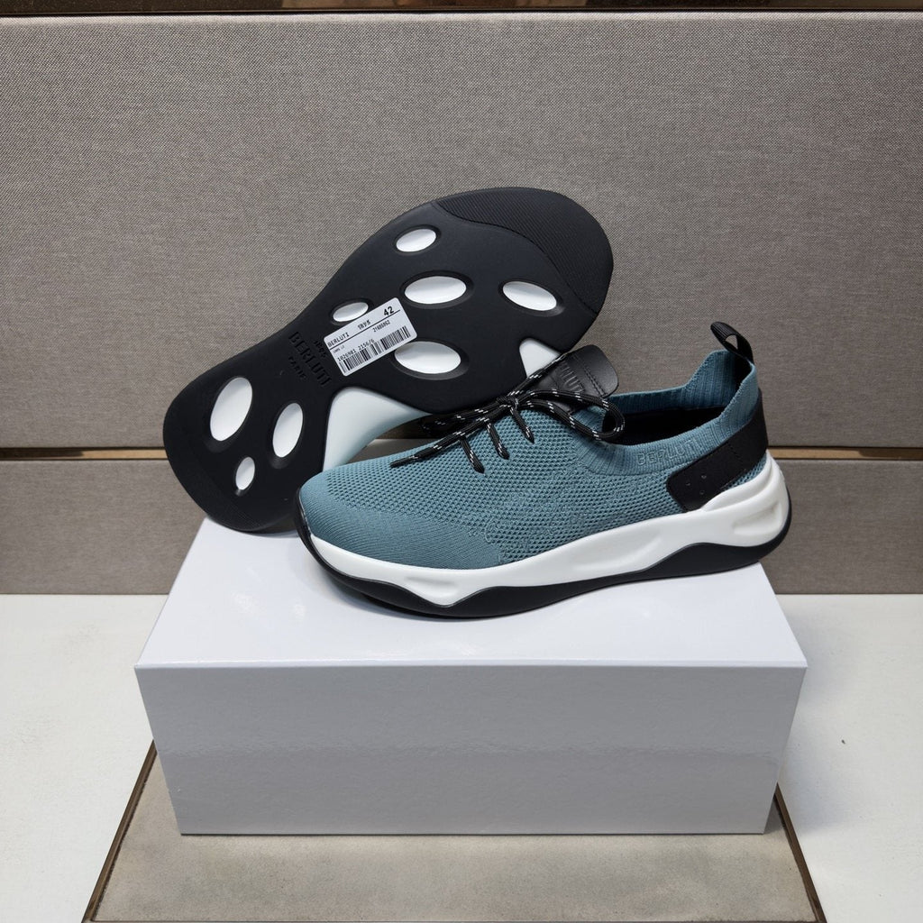 Berluti Dusty Blue Lace-Up Sneakers