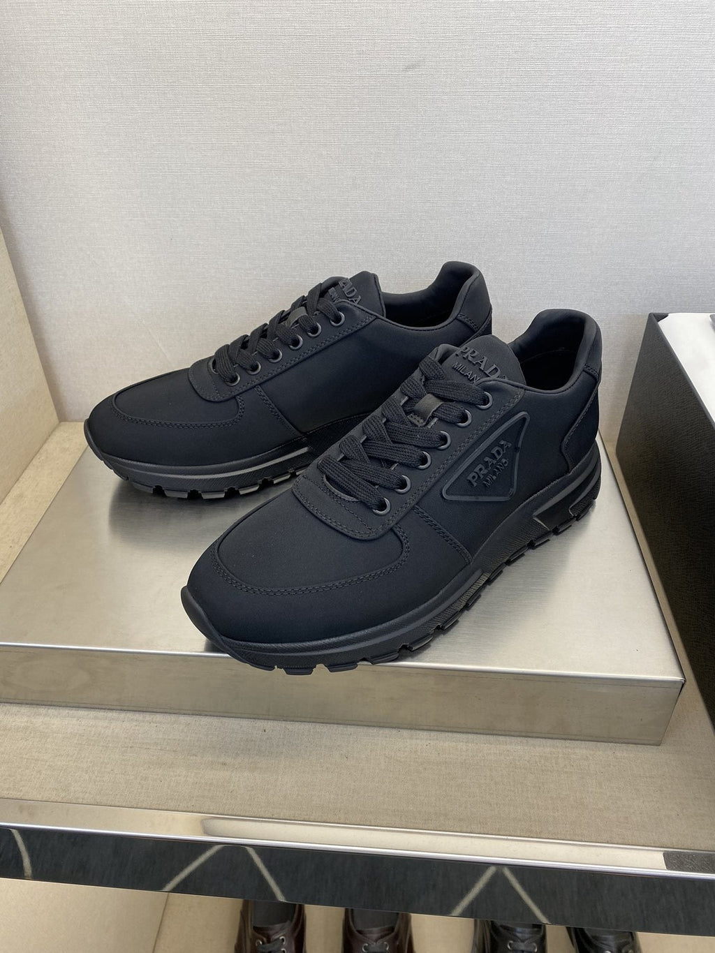 Prada Men's Black Lace-Up Sneakers