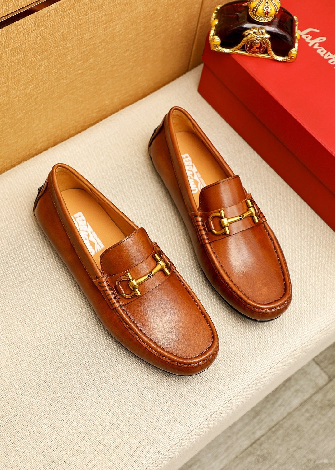 Ferragamo Brown Bit Loafers