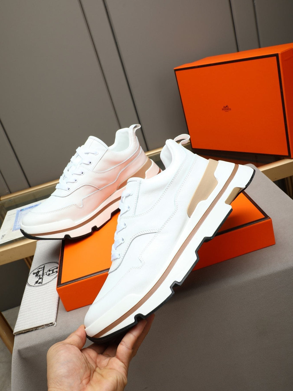 Hermès Layered-Sole Men's Sneakers