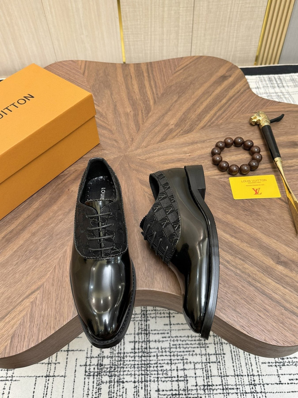 Louis Vuitton Men's Textured Vamp Lace-Up Dress Shoes